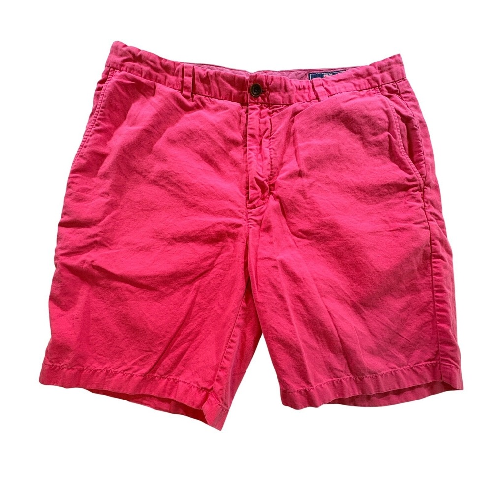 Vineyard Vines Breaker Shorts Mens 36‎ Pink Cotton Linen Blend Preppy Casual 9in